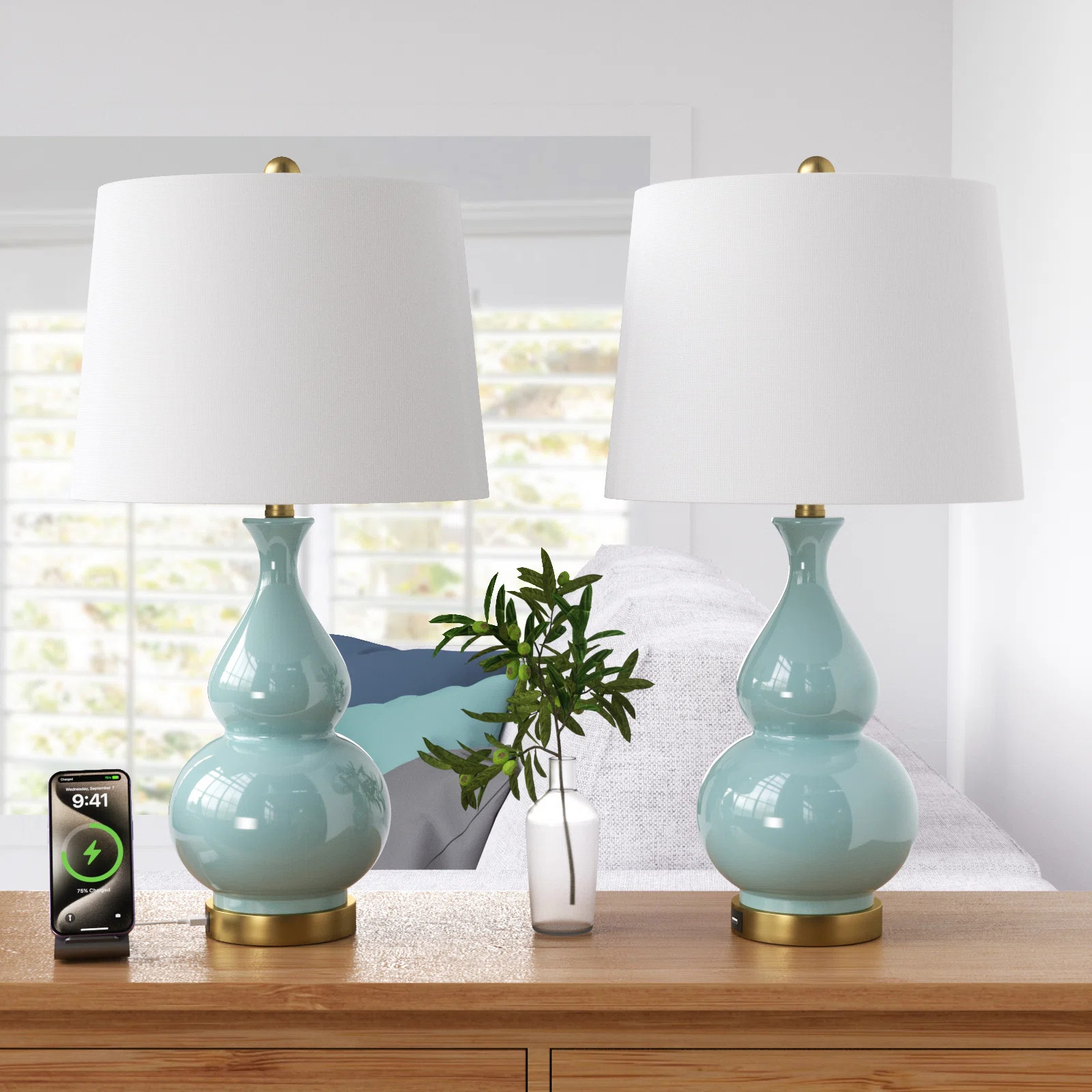 Conyers 26.5‘’USB Table Lamp (Set of 2) (Set of 2) | Wayfair North America