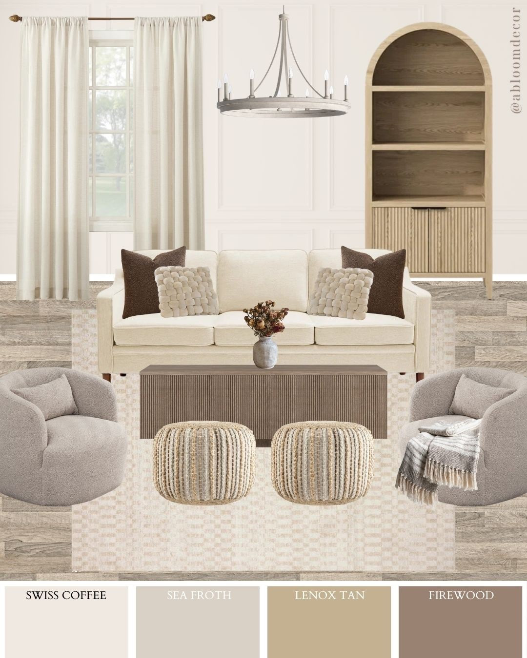 Soft Ivory Tan Organic Modern Living Room Design

#LTKHome