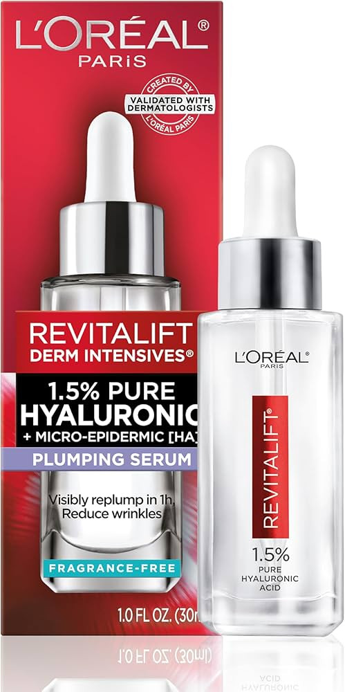 L'Oreal Paris Revitalift 1.5% Pure Hyaluronic Acid Serum for Face, Anti Aging Serum to Hydrate Sk... | Amazon (US)