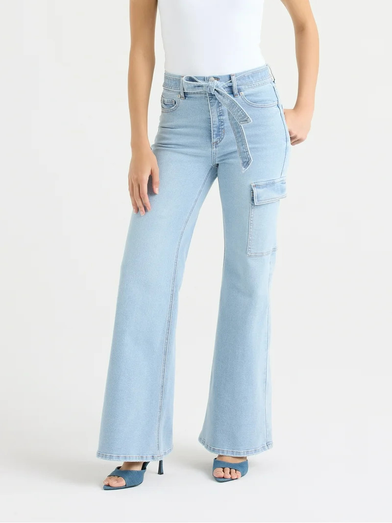 Sofia Vergara Women's Margot Wide Leg Cargo with Belt, Sizes 2-20 | Walmart (US)