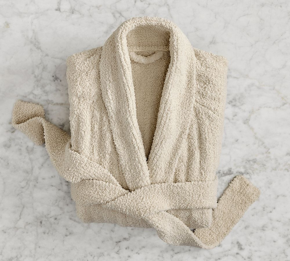 Cozy Ribbed Robe, Flax, Large | Pottery Barn (US)
