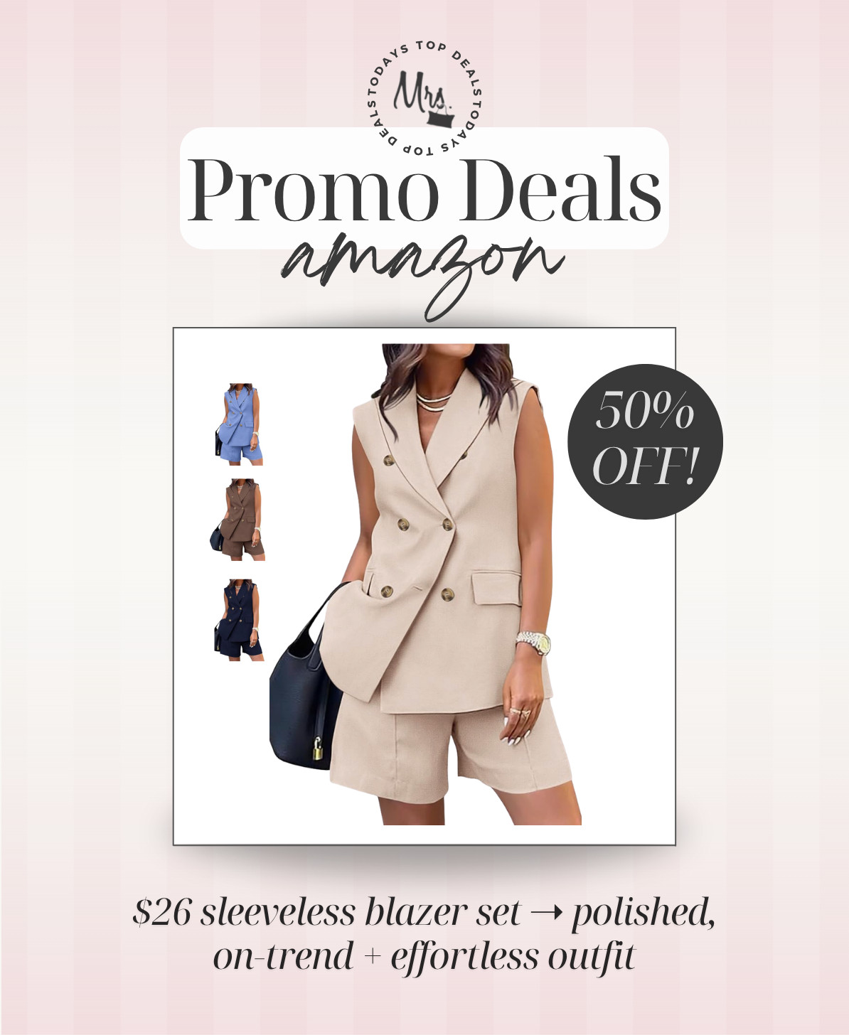 $26 sleeveless blazer set ➝ polished, on-trend + effortless outfit 

 #LTKSeasonal #LTKOver40 #LTKSaleAlert
