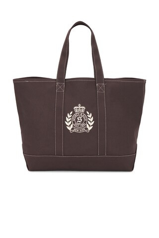 Sporty & Rich NY Crest Tote Bag in Brown | FWRD 