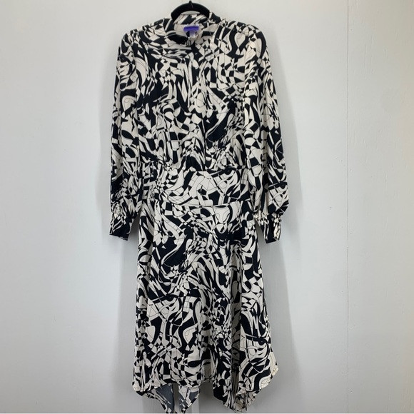 future collective kahlana barfield brown womens small dress hankerchief hem midi | Poshmark