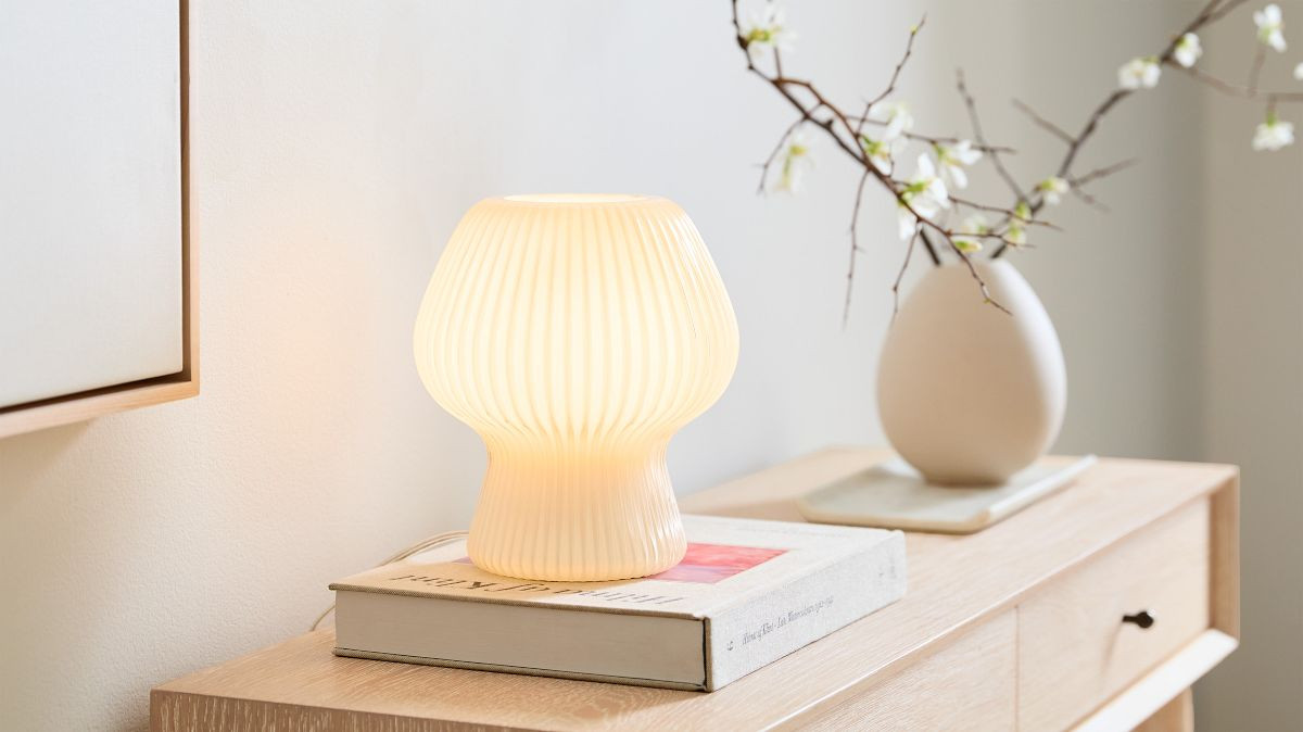 Ribbed Glass Table Lamp (9"–18") | West Elm (US)
