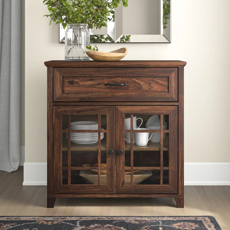 Halethorpe 33'' Tall Glass 2 - Door Accent Cabinet | Wayfair North America