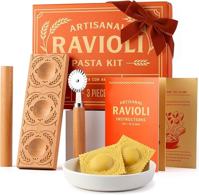 Cooking Gifts Ravioli Maker Press – Pasta Maker w/ Ravioli Cutter Wheel & Mold – Premium Past... | Amazon (US)