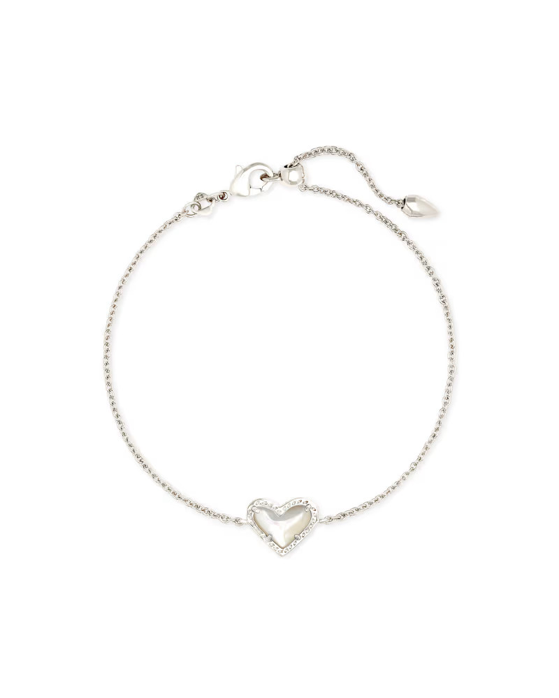 Ari Heart Silver Chain Bracelet in Ivory Mother-of-Pearl | Kendra Scott
