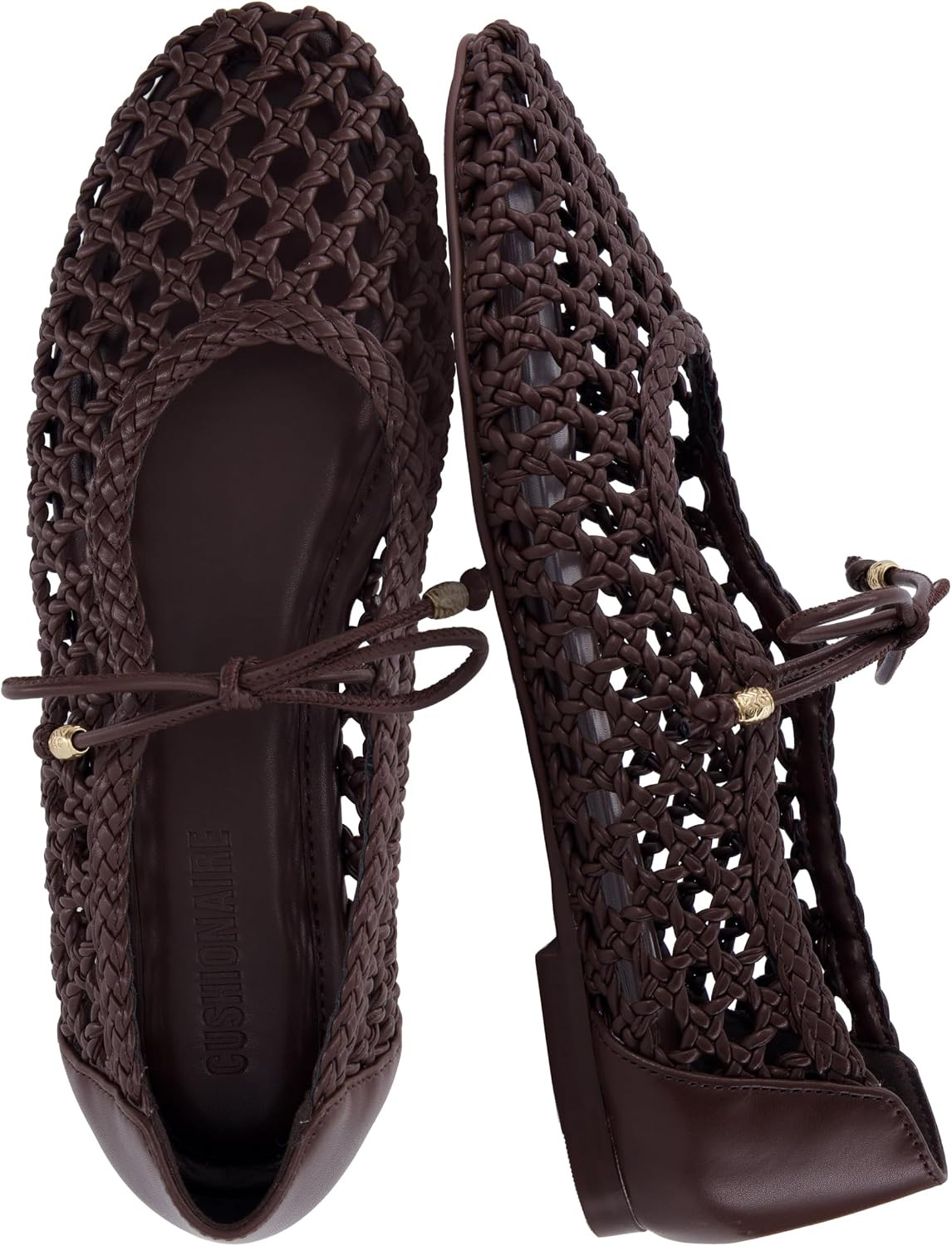 CUSHIONAIRE Wesley Woven Lace Up Ballet Flats for Women | Amazon (US)