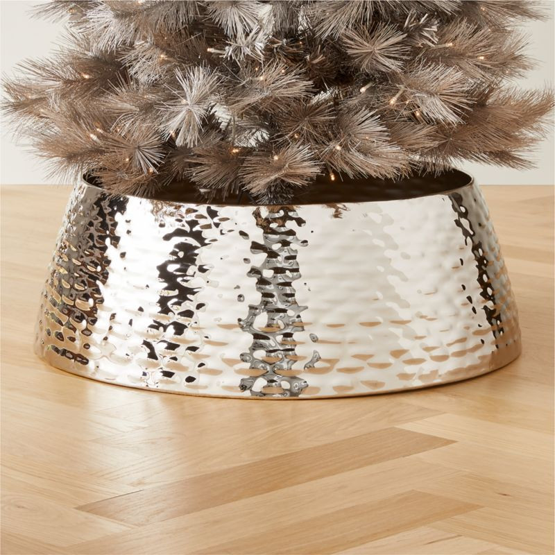 Liquid Textured Stainless Steel Christmas Tree Collar + Reviews | CB2 | CB2