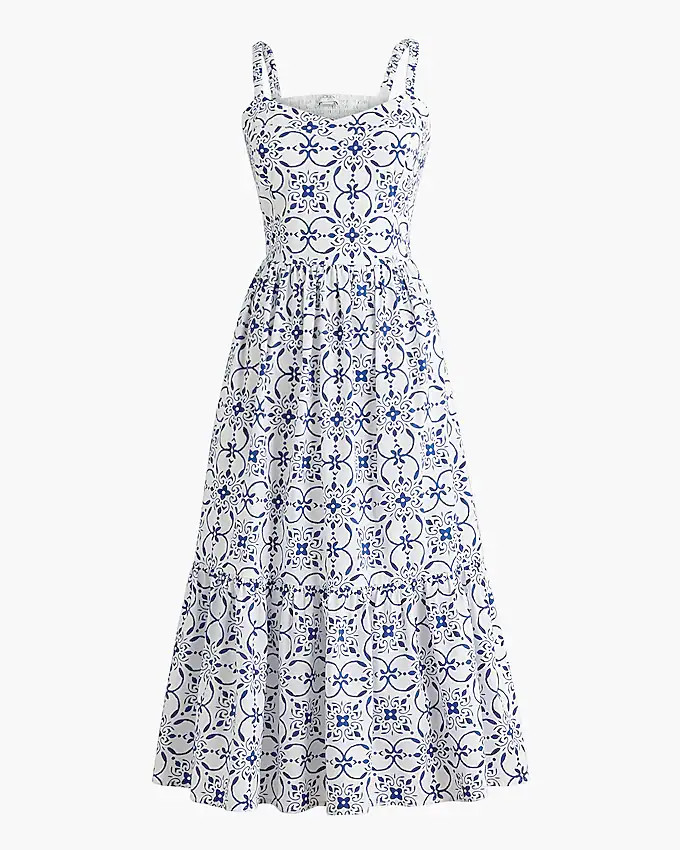Poplin corset midi dress | J.Crew Factory