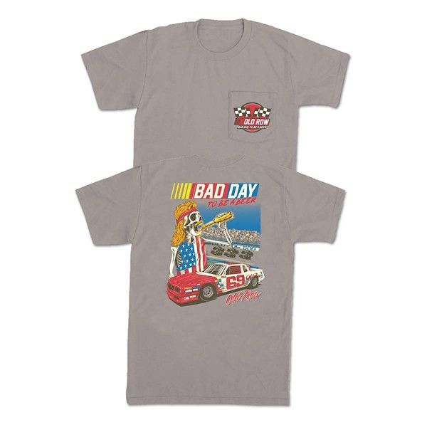 Men's Old Row Bad Day To Be A Beer Racing Pocket T-Shirt Medium Granite | Scheels