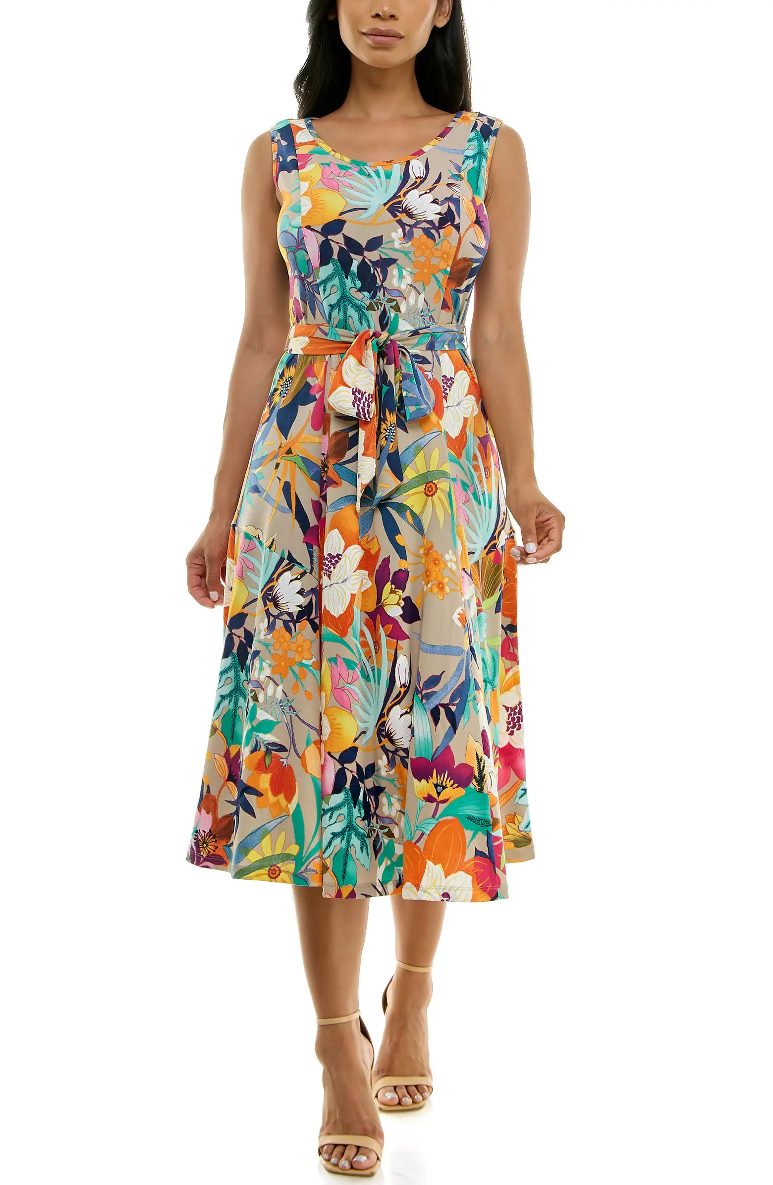 Crewneck Sleeveless Midi Dress | Nordstrom Rack