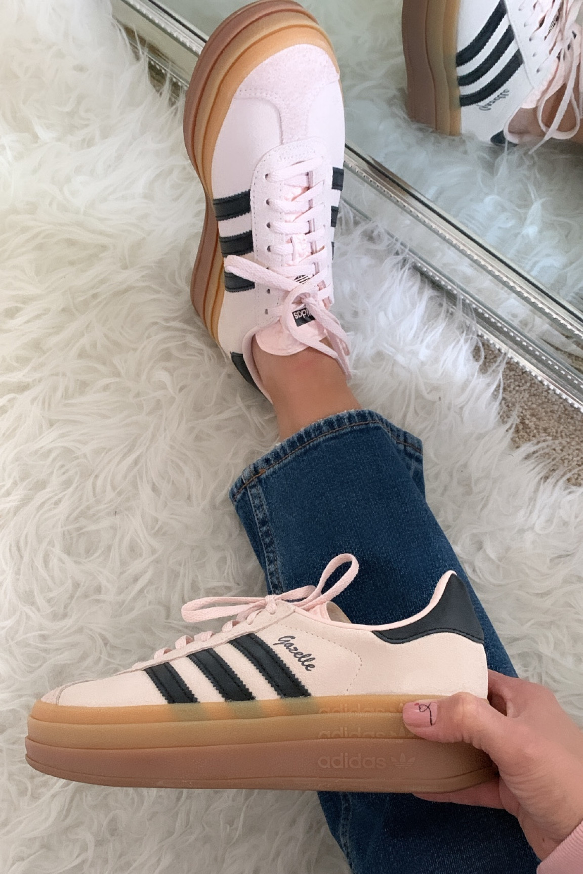 adidas gazelle silver green womens Women's adidas Gazelle Bold Clear Mint/Lucid Blue/Gold Metallic / 7.5