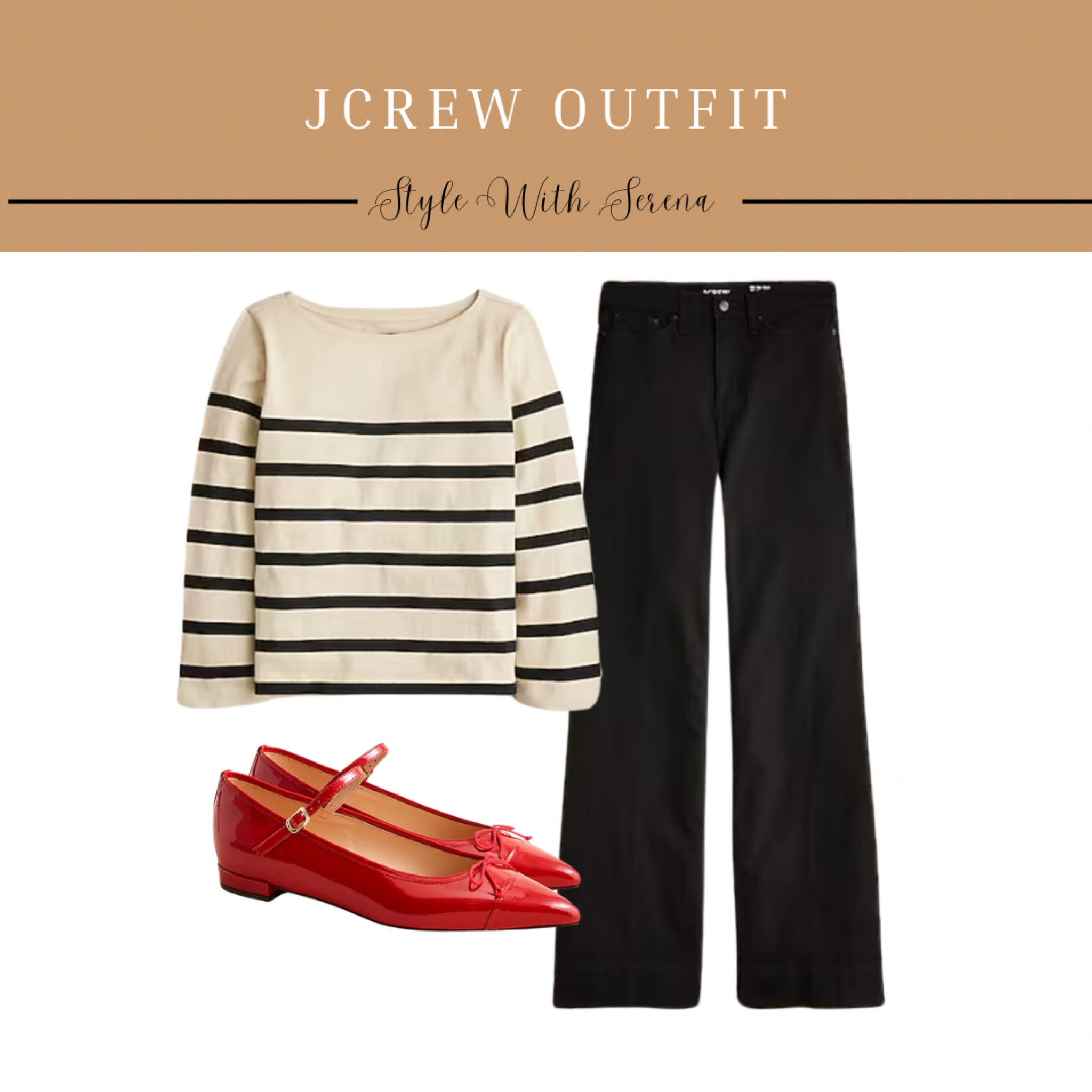 Jcrew outfit, jeans, denim, red flats, stripe shirt

#LTKOver40 #LTKSeasonal #LTKStyleTip