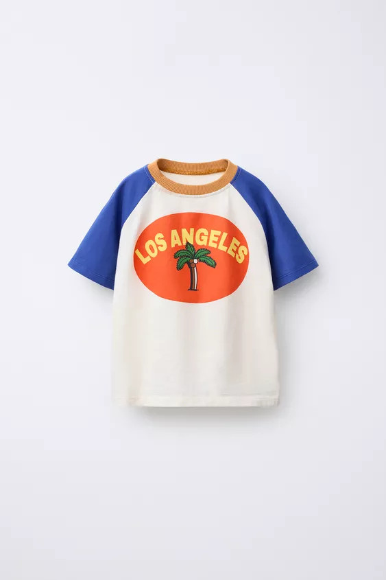 PALM TREE RAGLAN SLEEVE T-SHIRT | Zara US