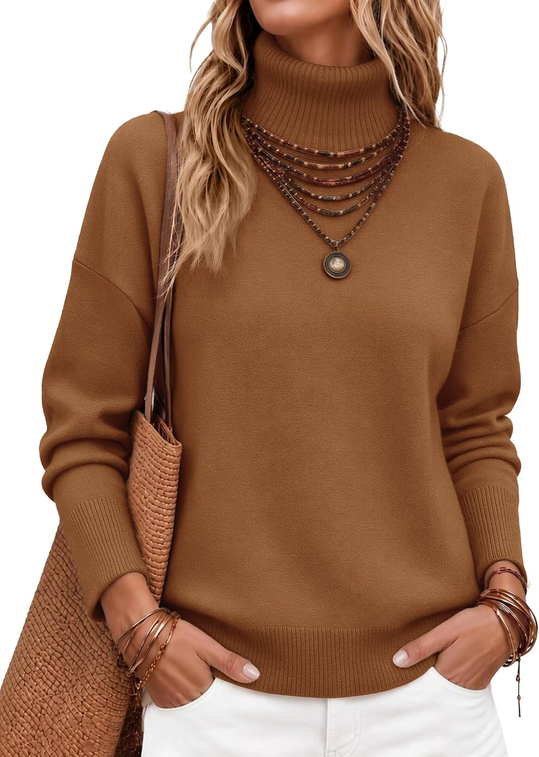 Zeagoo Women's Turtleneck Sweater 2026 Fall Winter Chunky Knitted Pullover | Amazon (US)