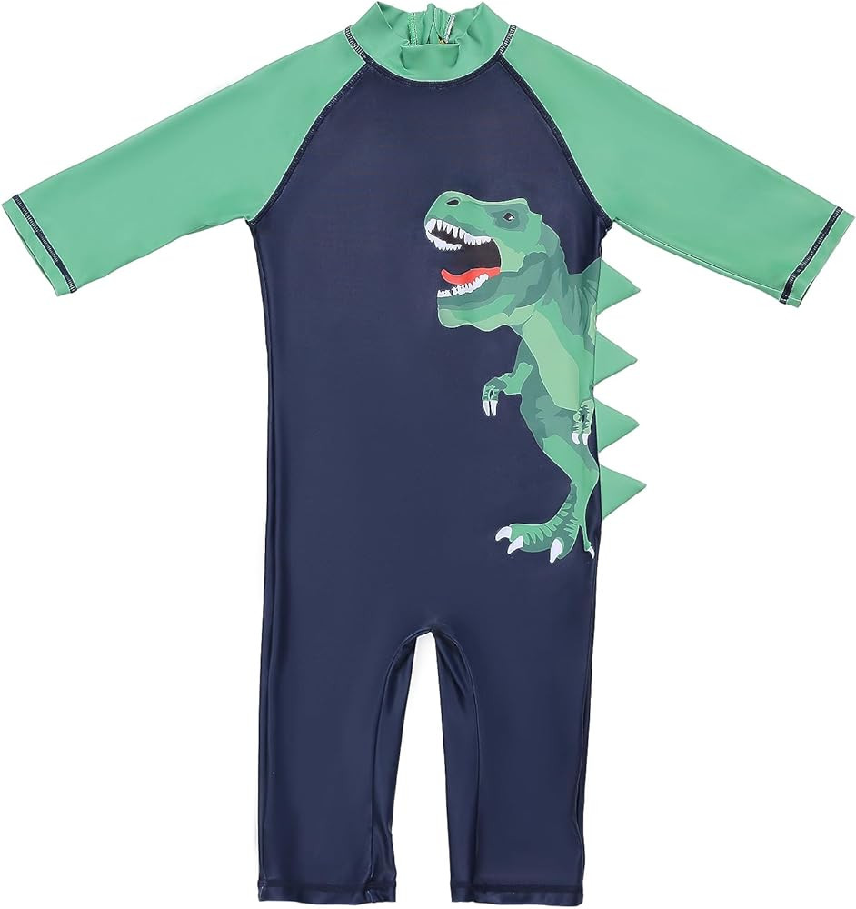 Amazon.com: LIZENS Boys Rash Guard Shirts One Piece Swimwear Green Dinosaur Short Sleeve UPF50+ S... | Amazon (US)