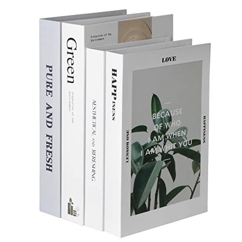 4 Pieces Faux Books for Decoration - Modern Fashion Decorative Books Set for Hardcover Home Decor, Fake Book Stacks Display for Office Bar Coffee Table Rustic Farmhouse Bookshelf | Amazon (US)