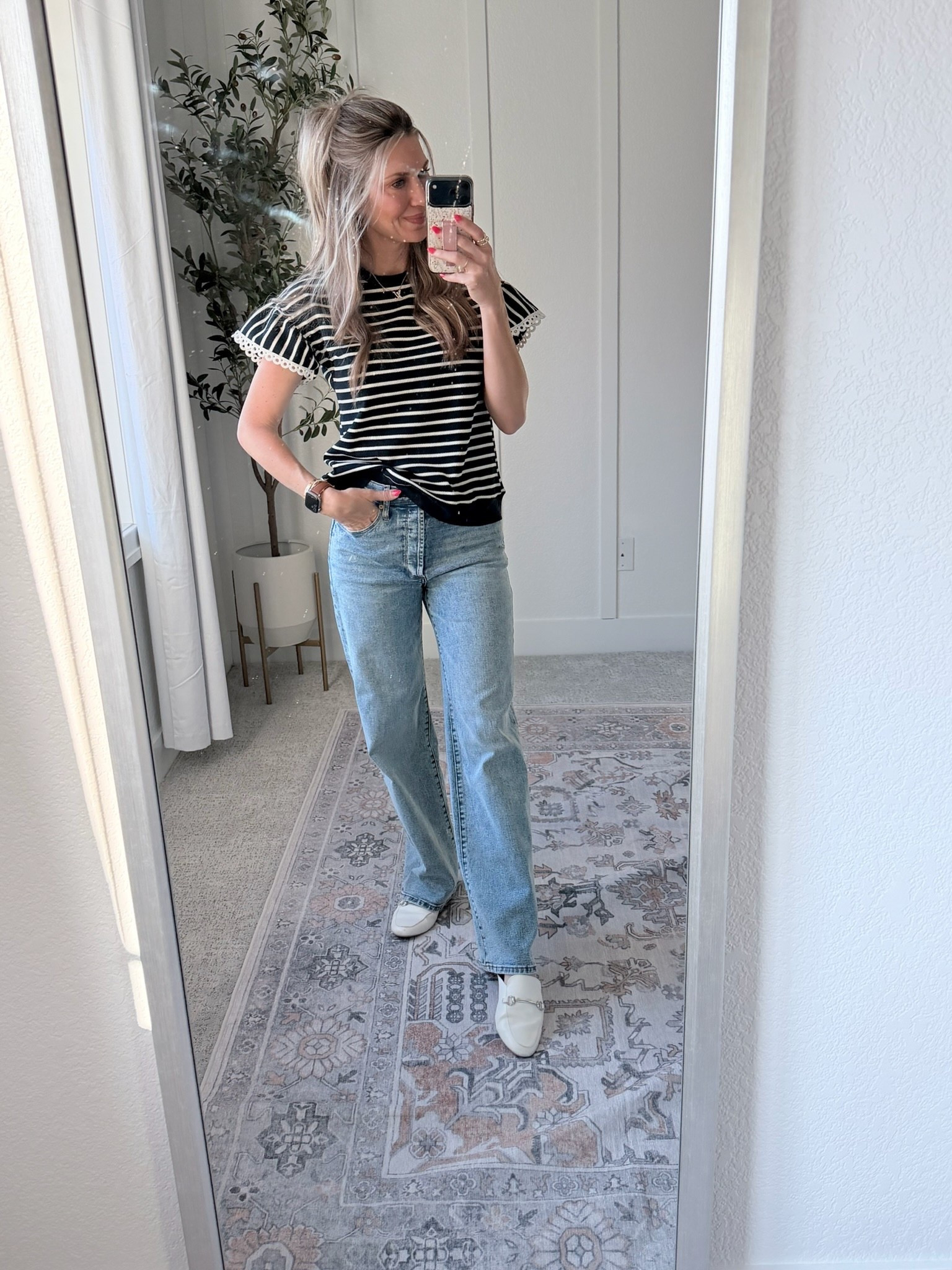 Jeans are old from Evereve- linking similar styles and wash below! 

#LTKOver40 #LTKgrwm #LTKootd