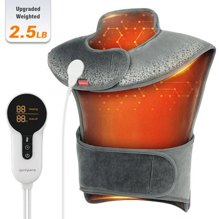 Comfytemp Large Weighted Heating Pad with 6 Heat Settings & Auto Shut-off for Full Body Stress Relief, Gray, 22"x20" | Walmart (US)