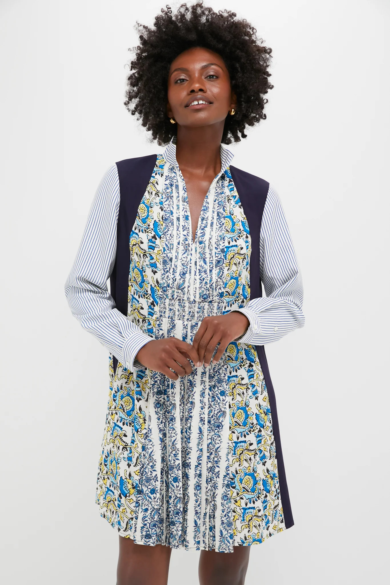 Goldenrod Chintz Stripe Benji Dress | Tuckernuck (US)