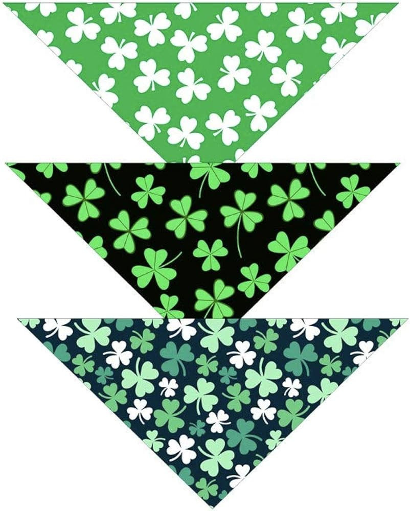 Native Pup St. Patrick's Day Dog Bandanas | 3-Pack | Lucky Shamrock Clover Bandanna| (St. Patrick... | Amazon (US)
