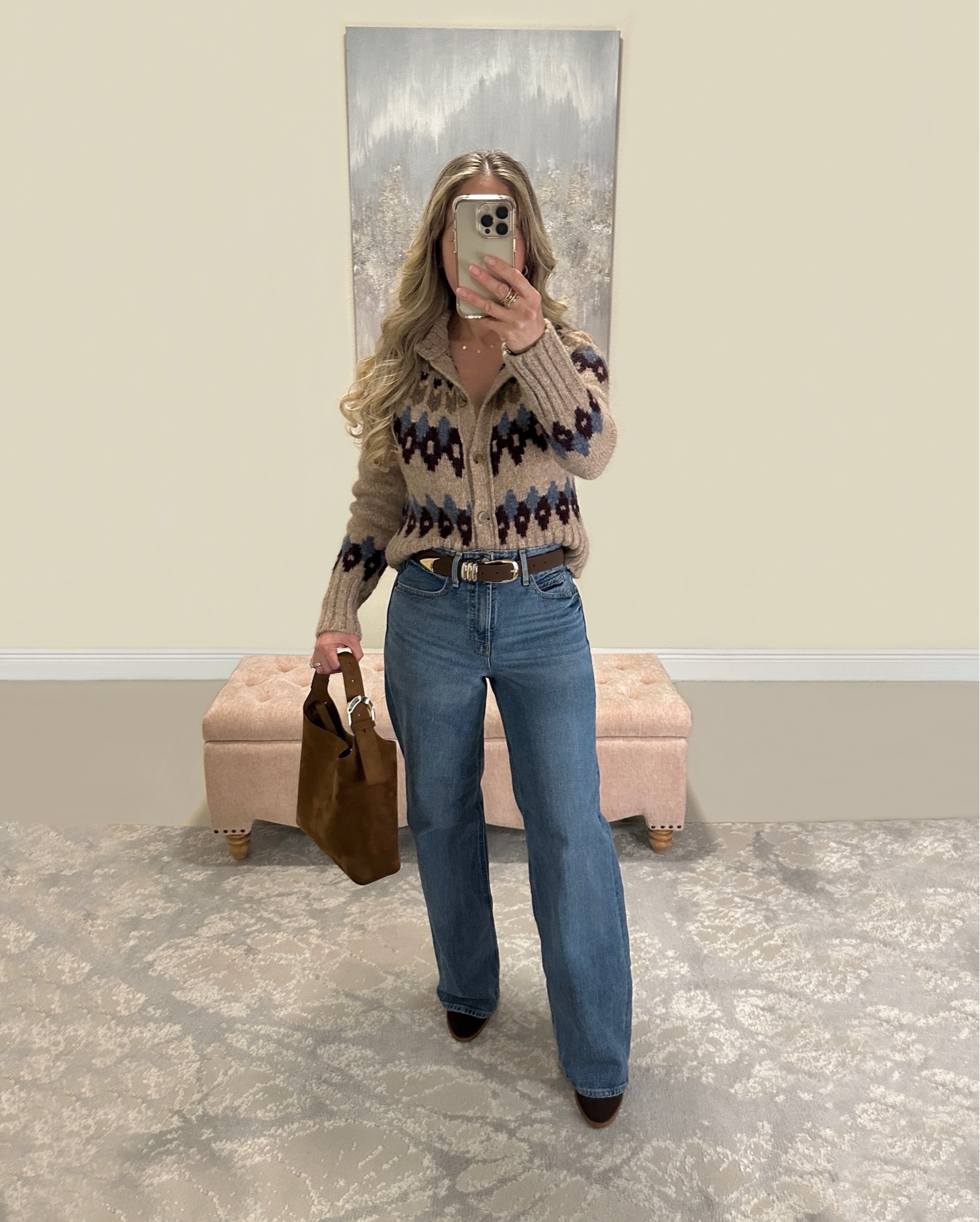 Winter outfit. Holiday outfit. OOTD. GRWM. Veronica beard. Fair isle sweater. Old Navy. Steve Madden 💫

#LTKCyberWeek #LTKSaleAlert #LTKOver40