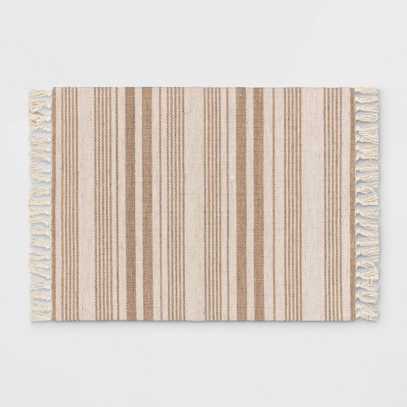 2'x3' Pet Tapestry with Fringes Woven Indoor/Outdoor Rug Khaki/Ivory - Threshold™ | Target