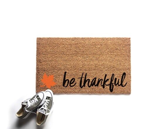 Be Thankful Doormat | Fall Farmhouse Decor | Thanksgiving Decor | Thankful Welcome Mat | Front Po... | Etsy (US)