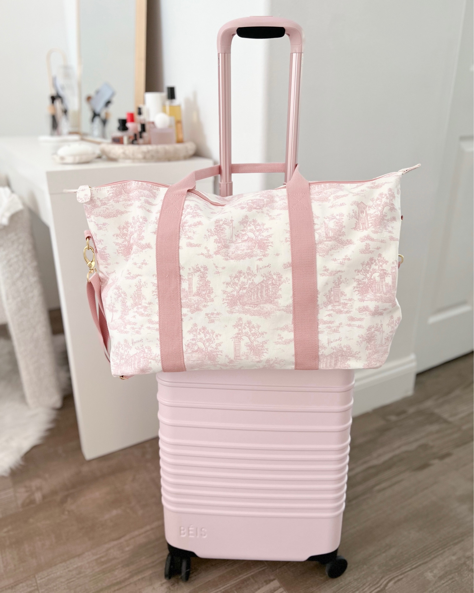 Harrods Small Toile Shopper Bag - Pink - One Size