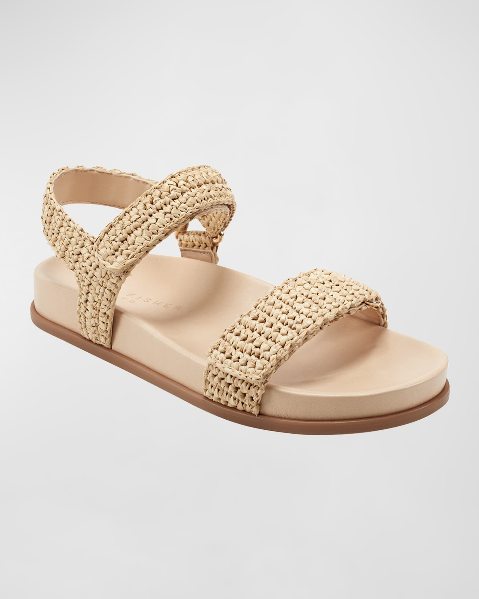Marc Fisher LTD Raffia Dual-Grip Comfort Sandals | Neiman Marcus