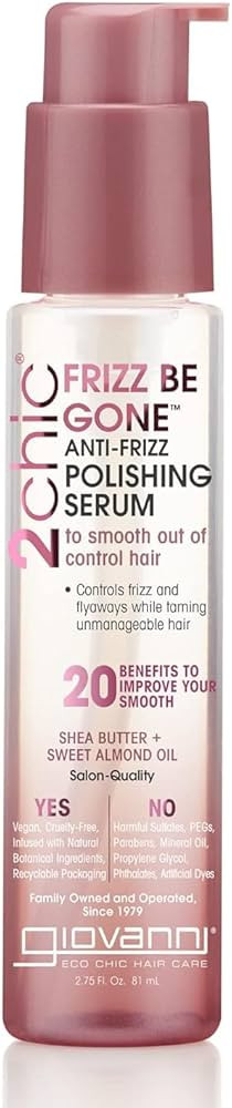 GIOVANNI 2chic Frizz Be Gone Anti-Frizz Polishing Serum - Anti Frizz Natural Hair Smoothing Formu... | Amazon (US)