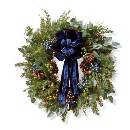 Indigo Berry Greenery Wreath | Frontgate | Frontgate