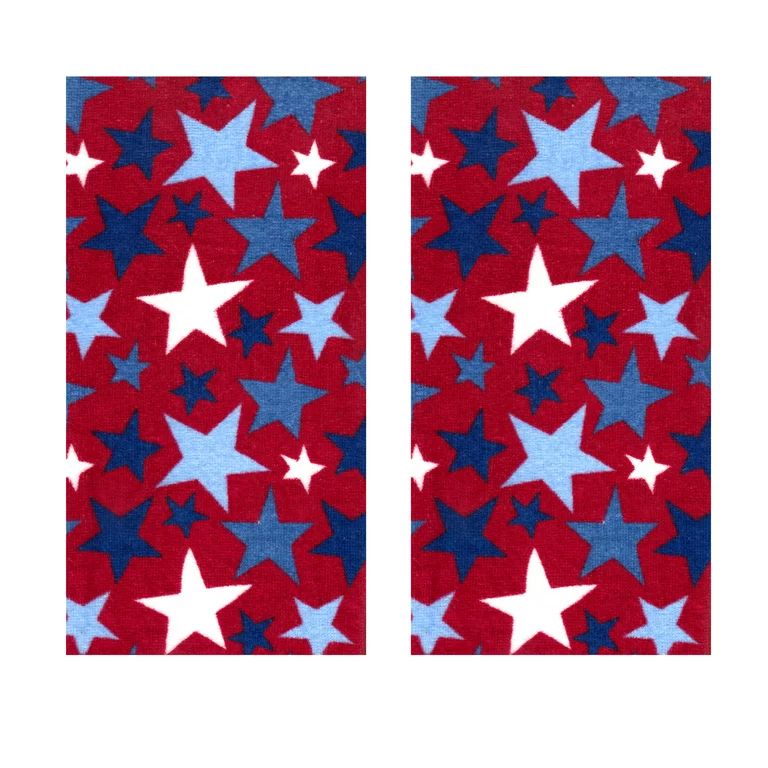 Ritz Patriotic Star Towel Set of 2, Red White Blue, Absorbent Cotton Kitchen Towels - Walmart.com | Walmart (US)