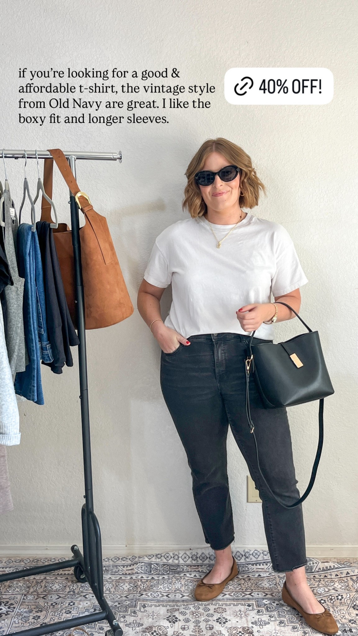 a good & affordable basic tee // 40% off right now, sale ends today! Wearing M 

#LTKStyleTip #LTKMidsize #LTKSaleAlert