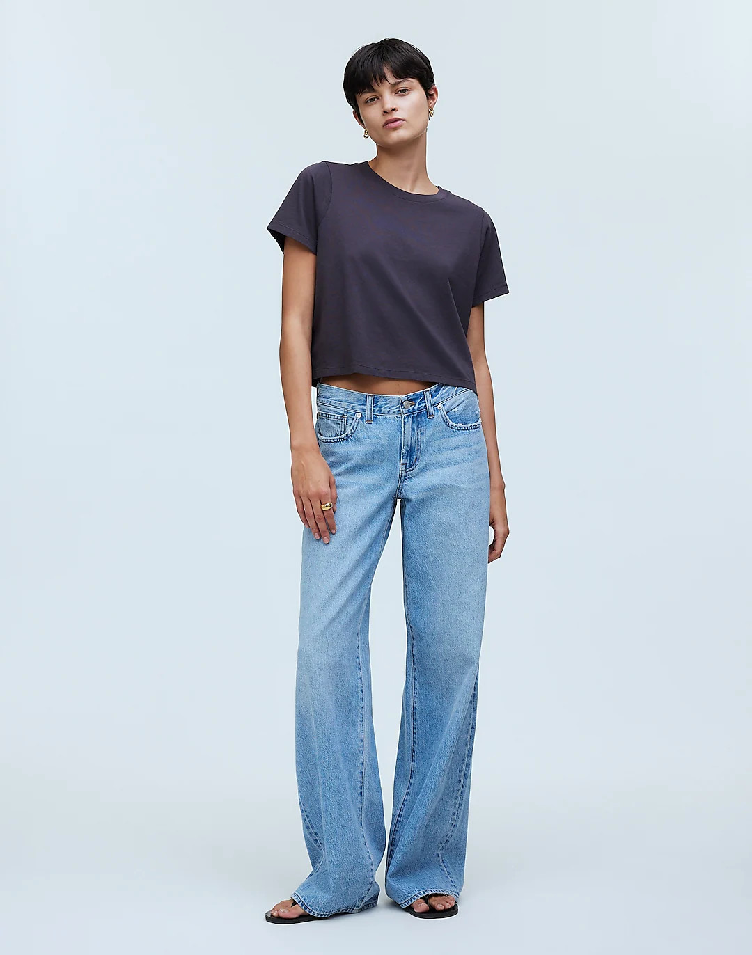 Softfade Cotton Boxy-Crop Tee | Madewell