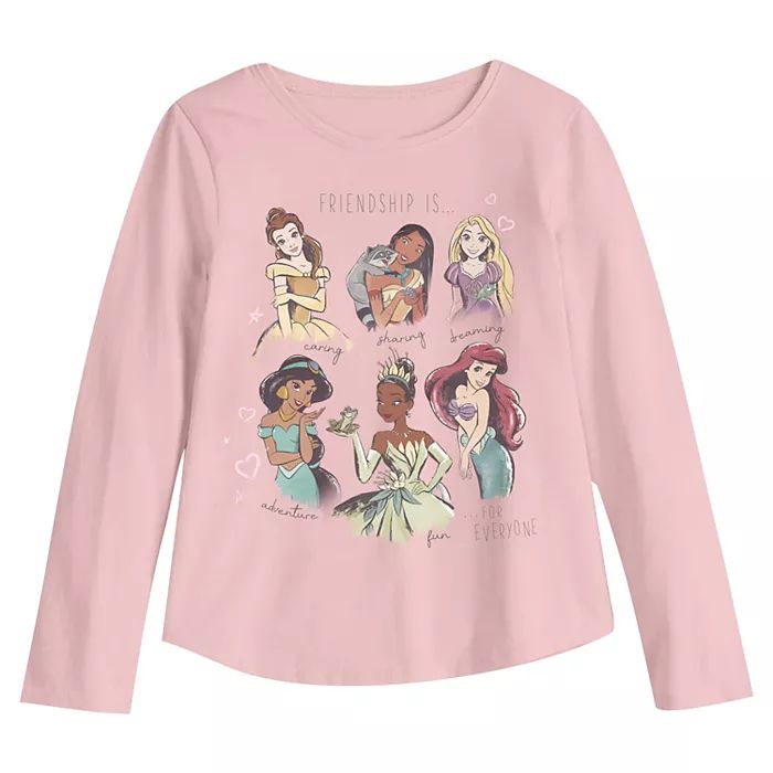 Toddler Girl Disney Princesses "Friendship Is For Everyone" Long Sleeve Graphic Tee by Jumping Be... | Kohl's