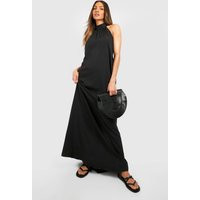 Womens Halterneck Maxi Dress - Black - 12, Black | Boohoo.com (UK & IE)