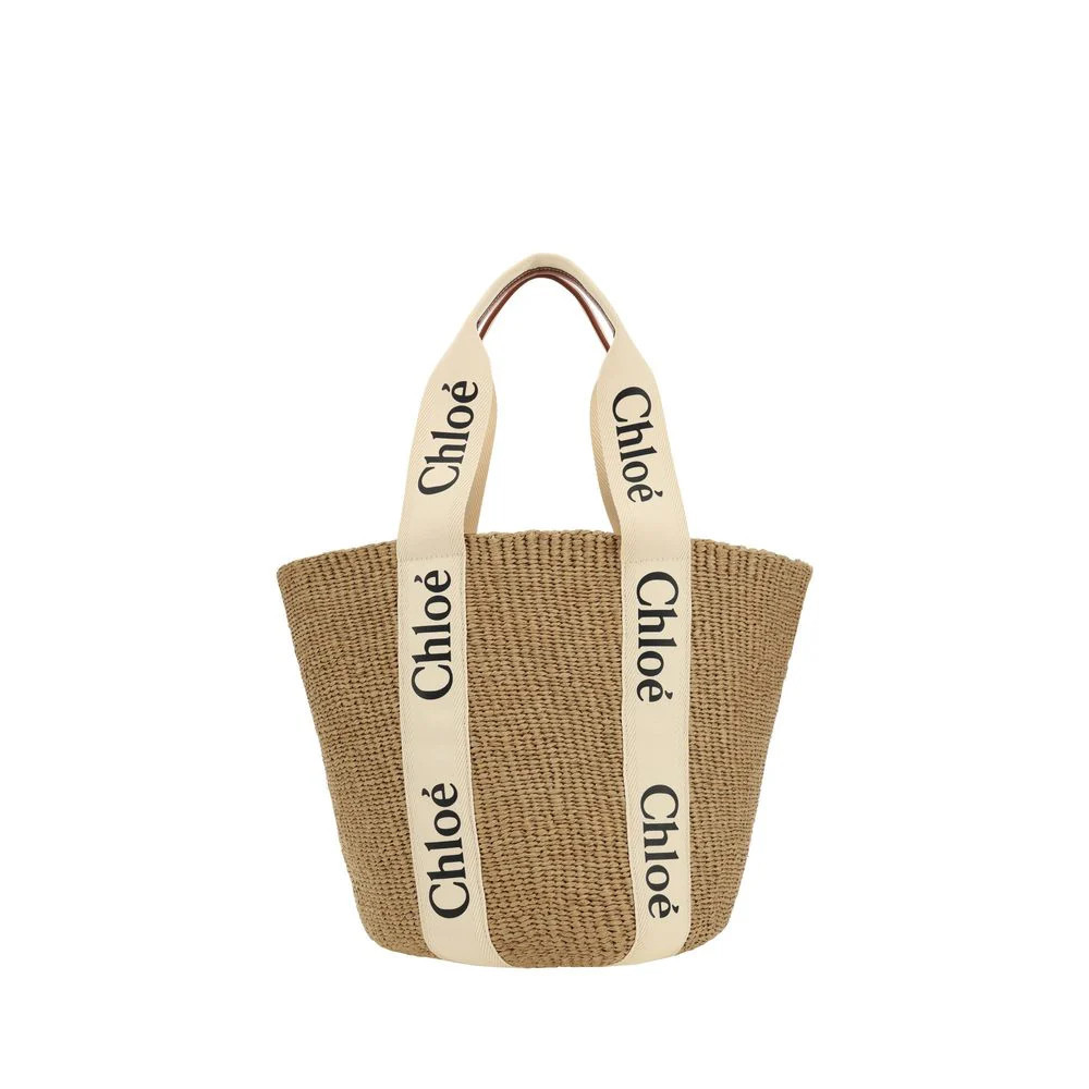Chloe Beige Raffia Shoulder Bag | VAZLUXE