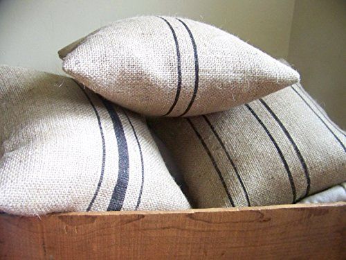 Burlap Grain sack style pillows - set of 3 | Amazon (US)