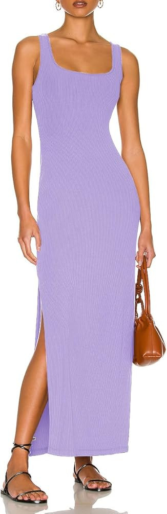 ALENDA DANMOS Women's Elegant Backless Maxi Dress Sexy High Sides Slit Tank Dress Twist Back Casu... | Amazon (US)