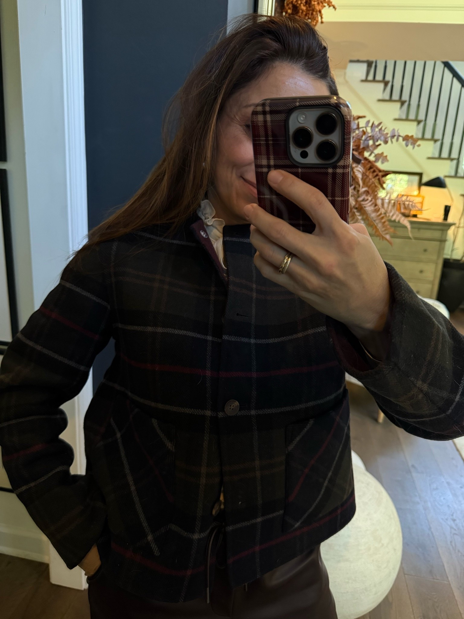 Omgggg look at this beautiful “over shirt” (Jack calls these “swackets” patent pending 😂) I just got in after i returned the first one because it was a bit oversized. This is the size 2 and I normally do smalls in jackets and tops and it was soooo worth getting it just right! I am freaking over the tartan and it’s sooooo cozy!! I have it paired up with coated brown pants today but I wore it yesterday with my Ralph Lauren wide jeans and that was soooo cuuute too!!

#LTKgrwm #LTKootd #LTKSeasonal