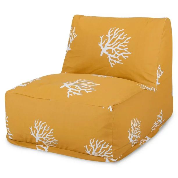 Majestic Home Goods Indoor Outdoor Yellow Coral Chair Lounger Bean Bag 36 in L x 27 in W x 24 in ... | Walmart (US)