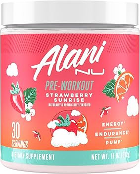 Alani Nu Pre Workout Powder Strawberry Sunrise, Amino Energy Boost, Endurance Supplement, Sugar F... | Amazon (US)