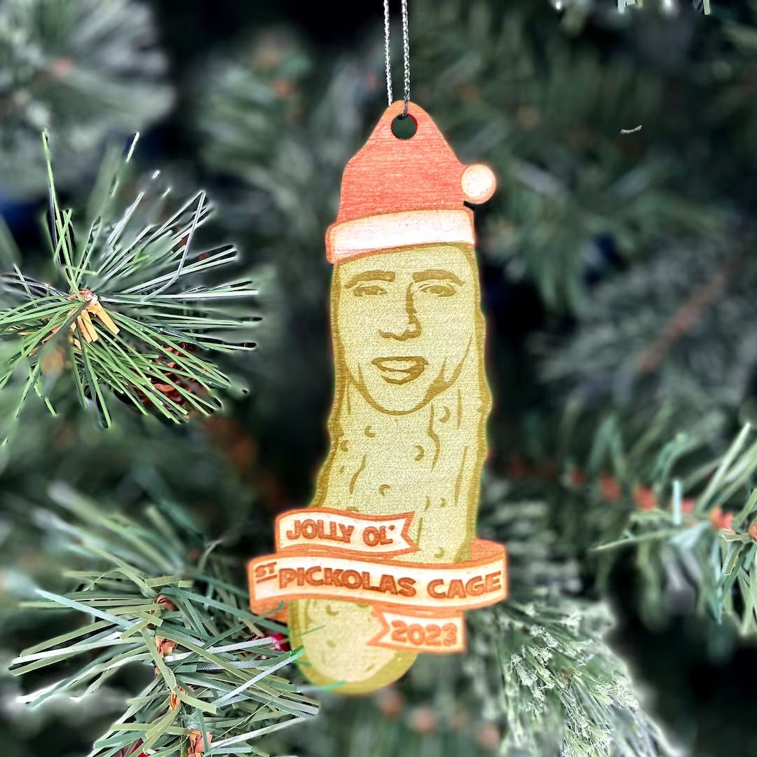 Jolly Ol' St. Pickolas Cage Ornament Christmas Pickle - Etsy | Etsy (US)