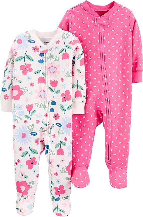 Carter's Girls' 2-Pack Cotton Sleep and Play | Amazon (US)