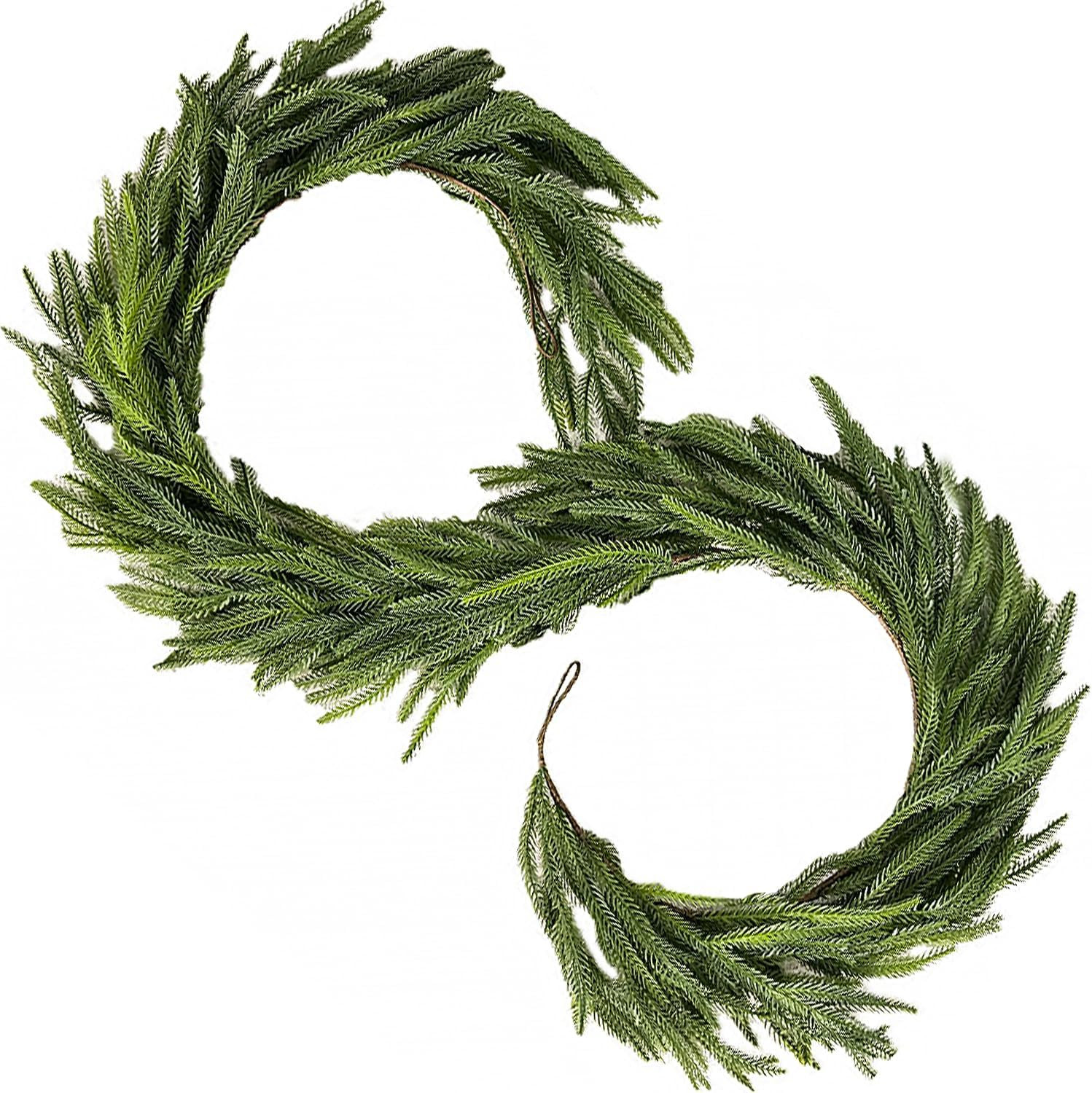 Christmas Norfolk Pine Garland 6 Ft Artificial Real Touch Norfolk Pine Garland Realistic Green Fa... | Amazon (US)