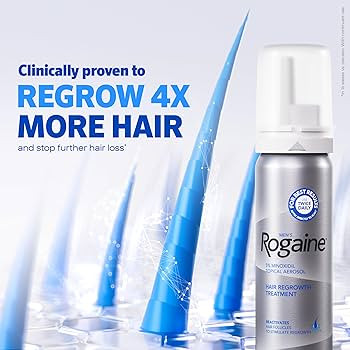 Men’s Rogaine 5% Minoxidil for Men Foam, Clinically Proven Regrowth for Thinning Hair, Topical ... | Amazon (US)