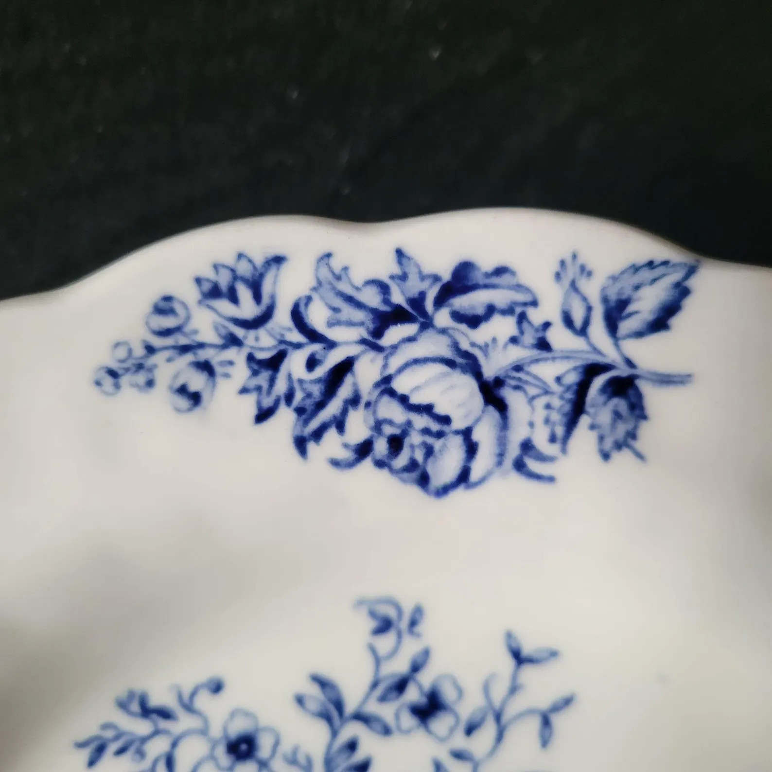 Vtg Booths England Peony Blue & White Rimmed Soup Bowl 8.5”, Heavy Crazing | Etsy (US)